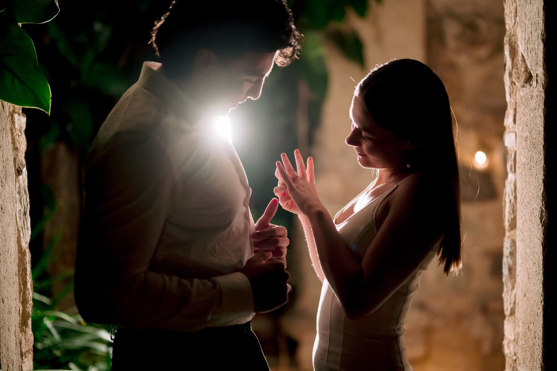 Couple during a marriage proposal in Antigua Guatemala